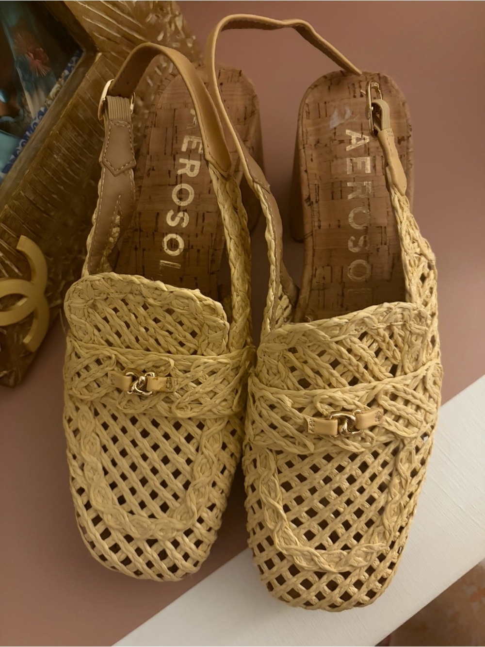 Aerosoles Woven Slingback Heeled Sandal “Santiago Raffia” in Natural - Picture 11 of 13